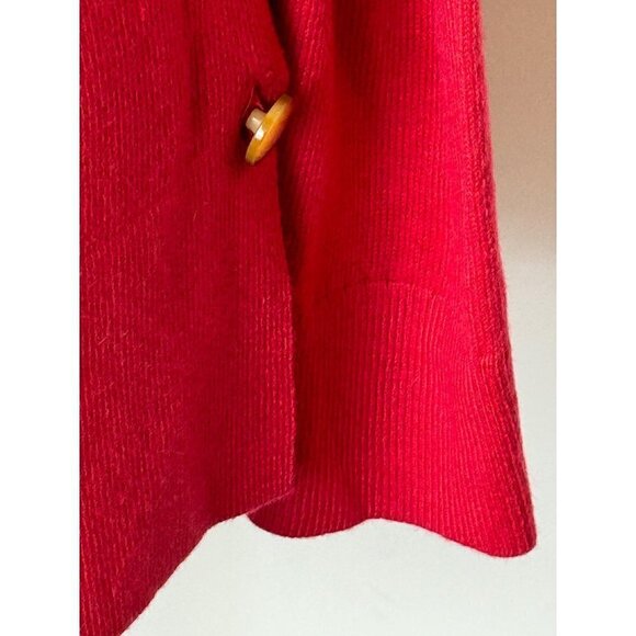 Loft Sweater Womens S Red Knit Crewneck Long Sleeve Button Detail Pullover - Picture 7 of 10
